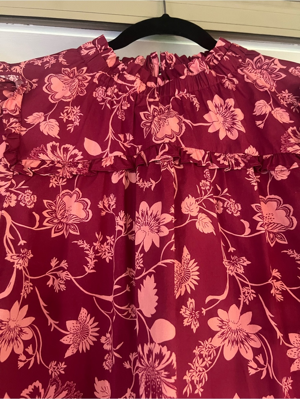 Sugarlips Burgundy Dress with Pink Floral Print - Picture 7 of 9
